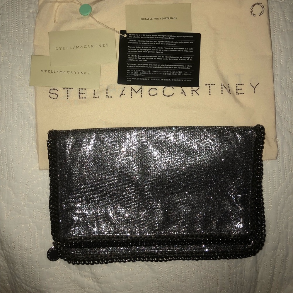 Stella McCartney pewter clutch bag